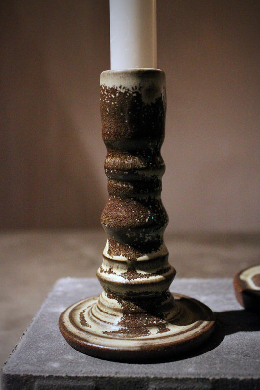 Candlestick in Red Stoneware – Frost Glaze