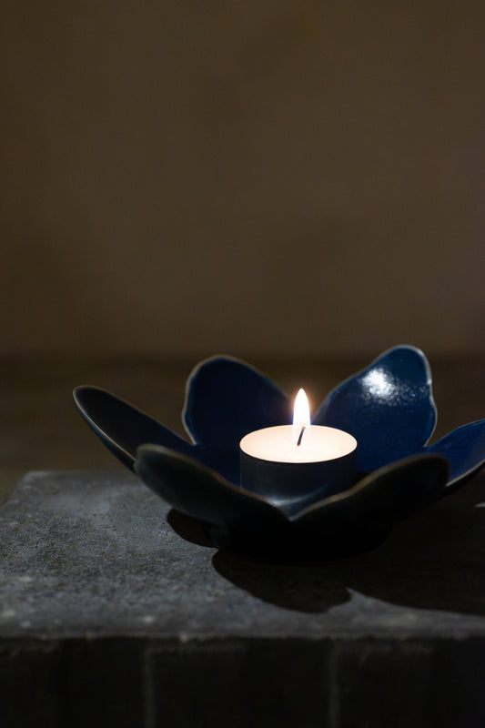 Hepatica, Candle Holder – Blue Glaze