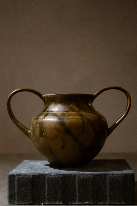 Stoneware Vase, Chocolate Brown Glaze – 1 pc