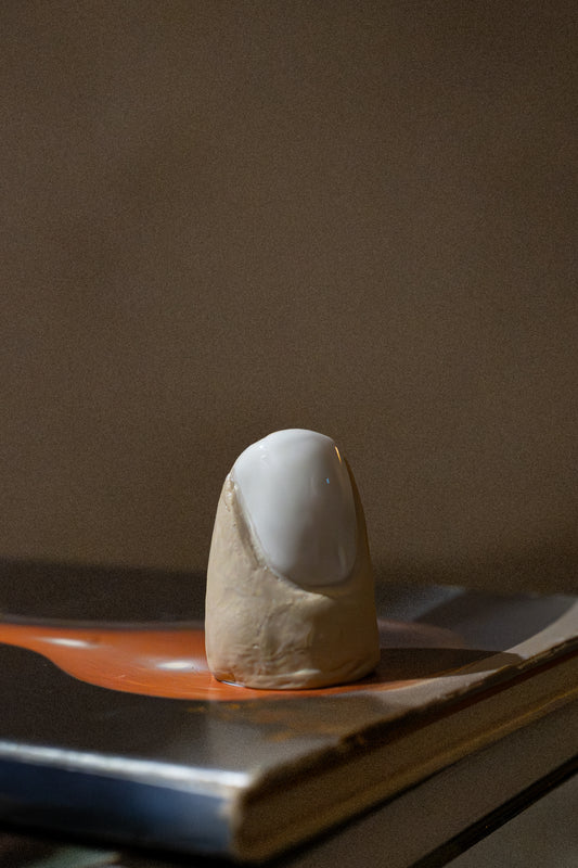 Salt Shaker “Finger” in Stoneware, Small – White Nail