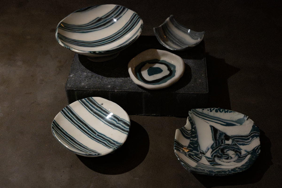 Porcelain Jewellery Dish, Nerikomi – Shell Pattern
