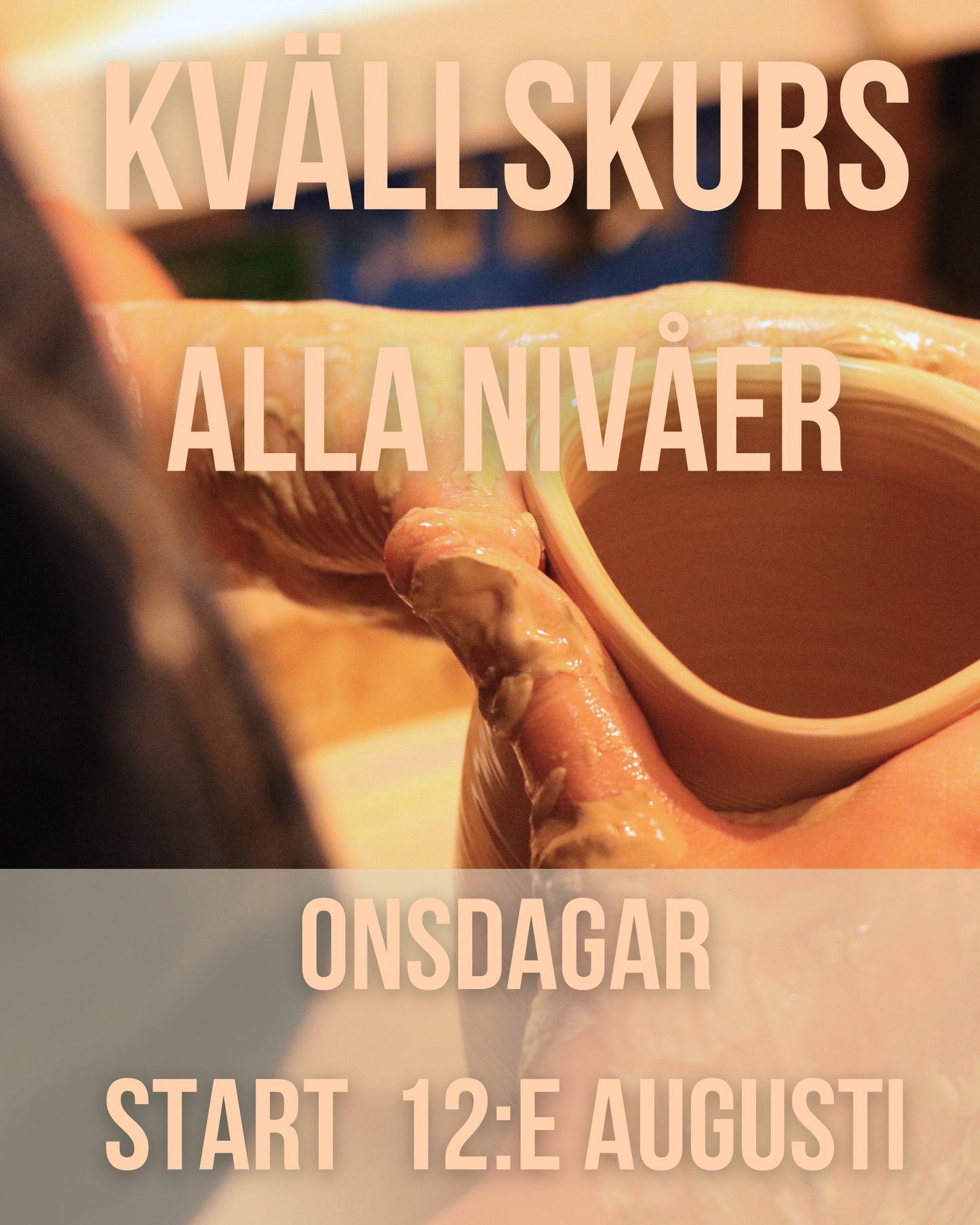 Kvällskurs - HT26 - Onsdagar - 7 tillfällen - Start 12:e augusti (uppehåll v.39)- 2 platser kvar