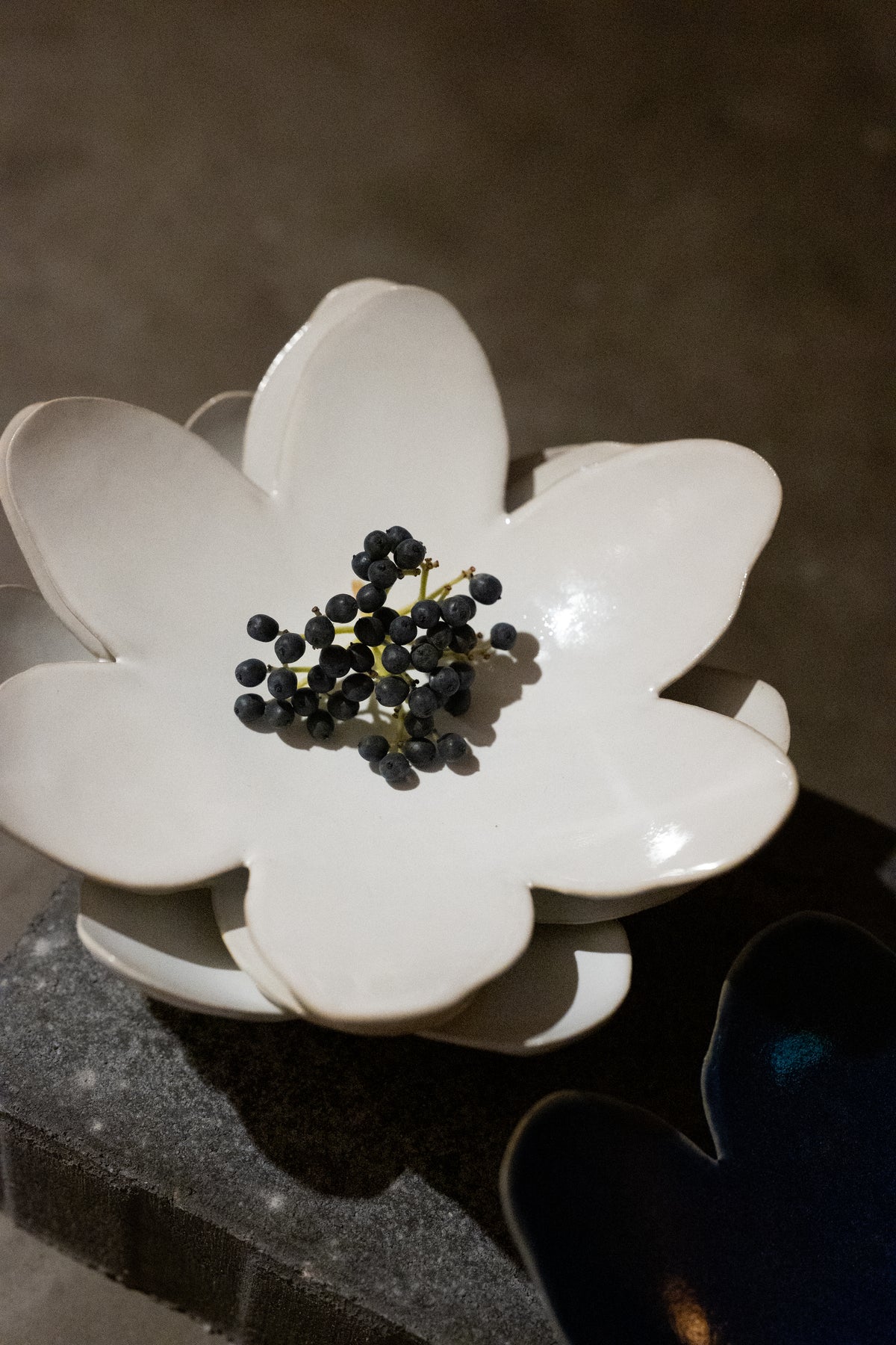 Wood Anemone, Candle Holder – Glossy White Glaze