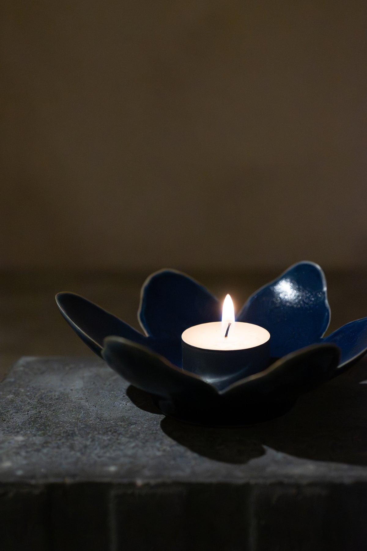 Hepatica, Candle Holder – Blue Glaze
