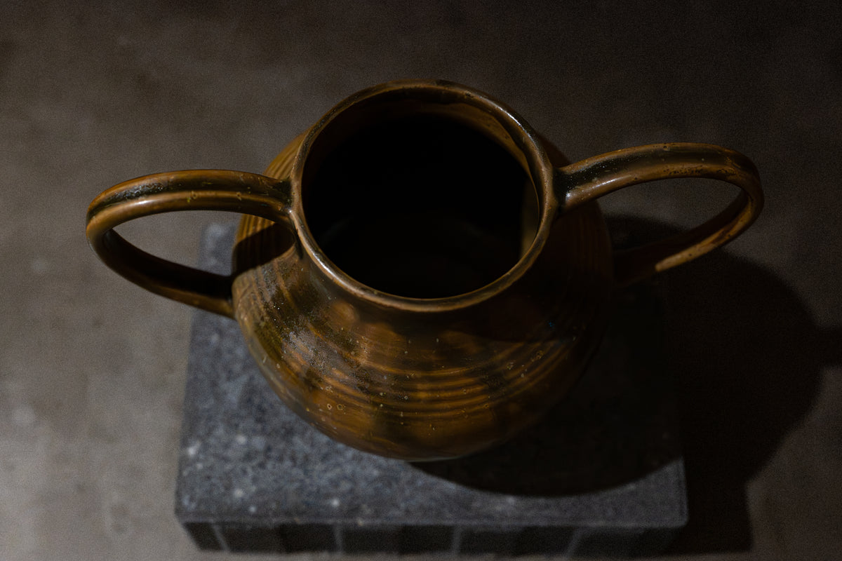 Stoneware Vase, Chocolate Brown Glaze – 1 pc