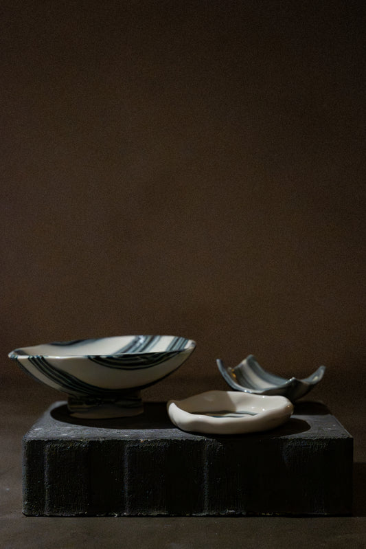 Small Porcelain Jewellery Dish, Nerikomi – Circle Pattern