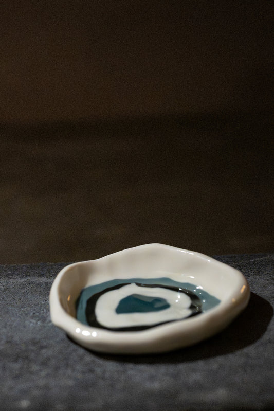 Small Porcelain Jewellery Dish, Nerikomi – Circle Pattern