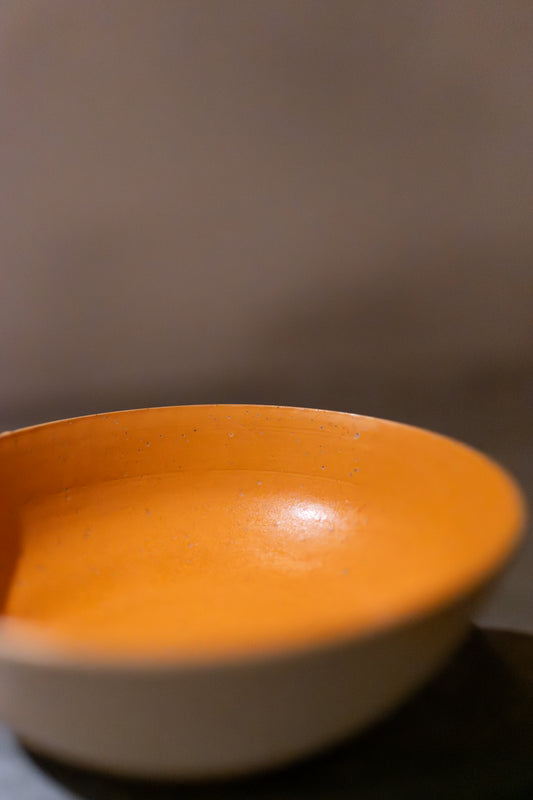 Stoneware Bowl, Matte Orange Glaze – 1 pc